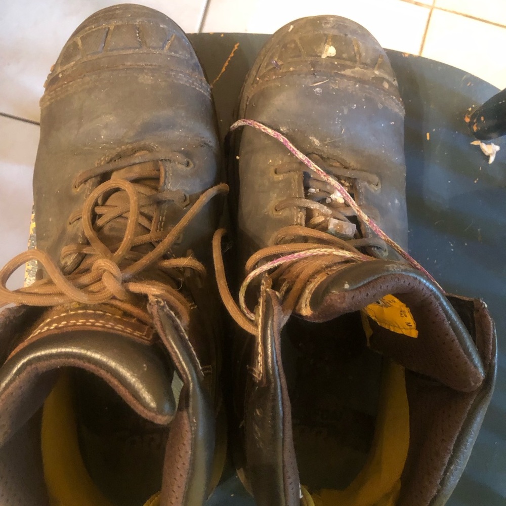 Caterpillar safety boots.